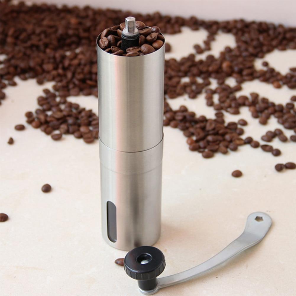 Molinillo de café de plata Mini acero inoxidable Manual Hecho a mano Granos de café Rectificadoras de fresas Herramienta de cocina Molinillos de azafrán
