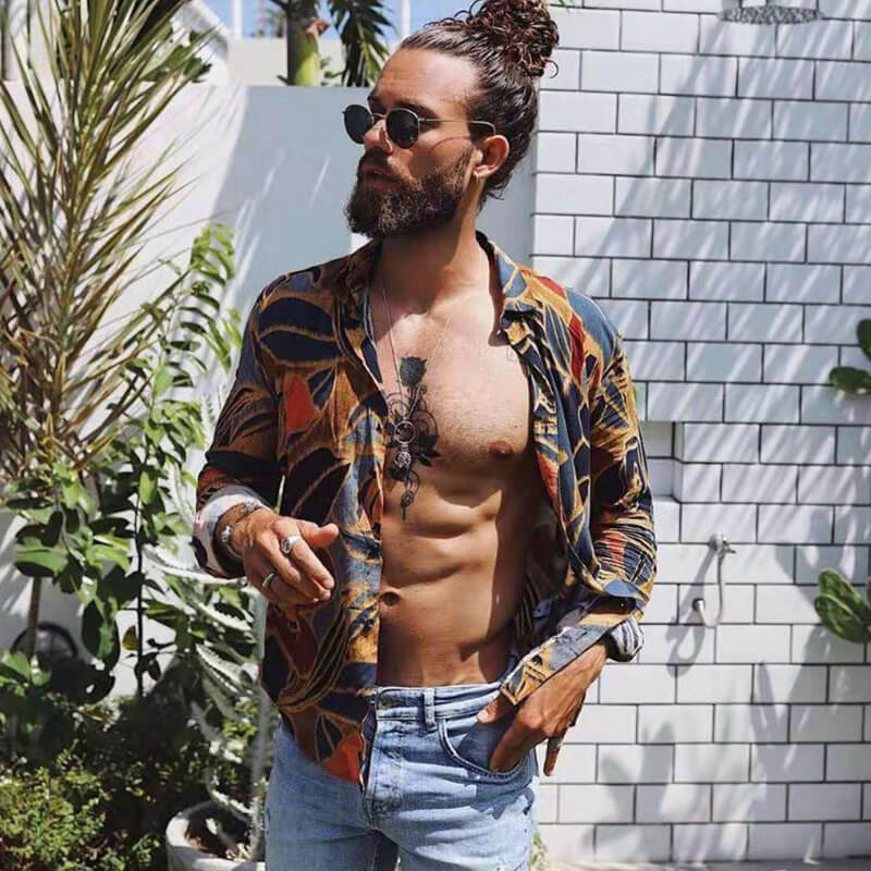 Vyriški mados marškinėliai ilgomis rankovėmis