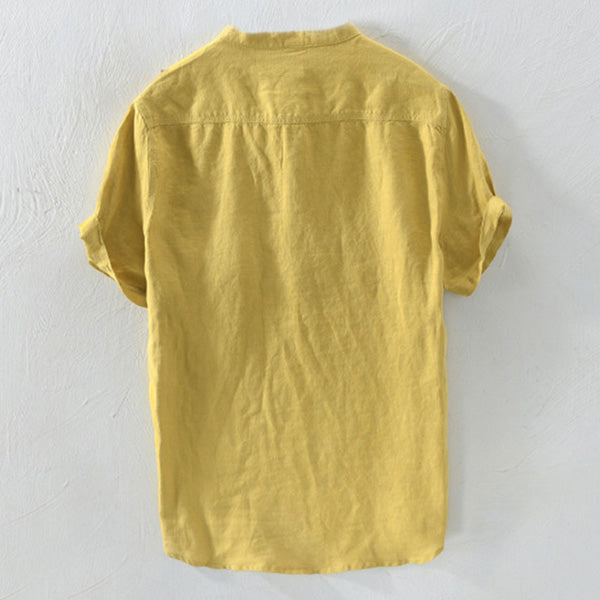 Camiseta suelta casual de color liso para hombre