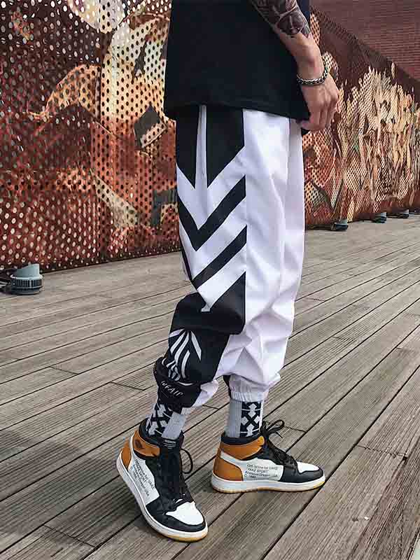 Pantalones de hip hop para hombre con rayas