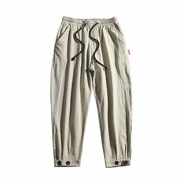 Pantalones de lino rectos para hombre