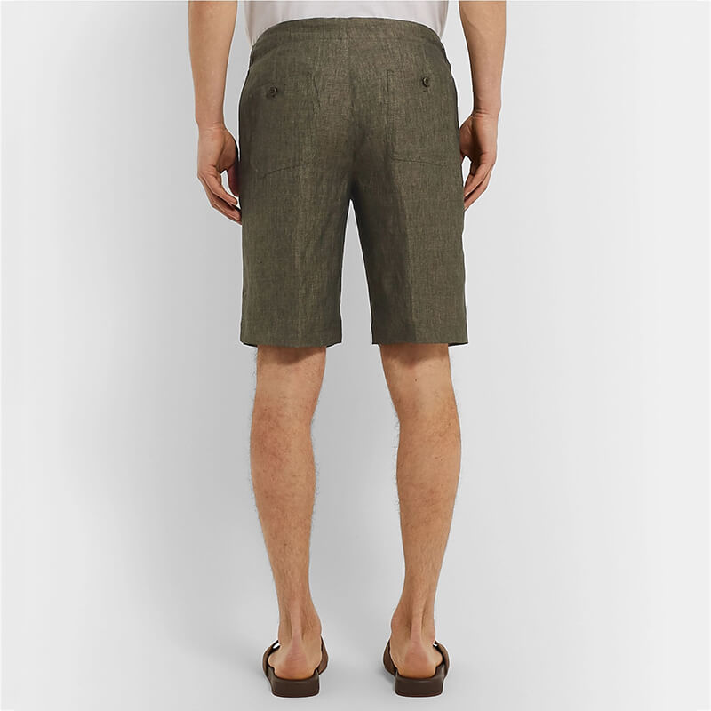 Cordones ultra suaves y cómodos de verano para hombres con cremallera, shorts de lino ecológicos