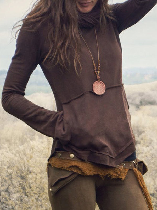 Damen Vintage handgefärbter Taschenpullover