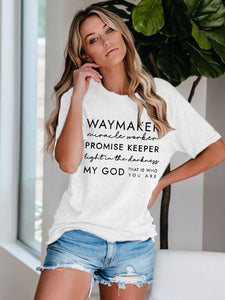 Frauen Way Maker Songtexte Faith Print T-Shirt