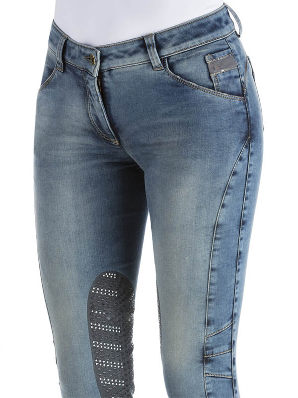 Lässige einfache Jeans-Reithose für Frauen