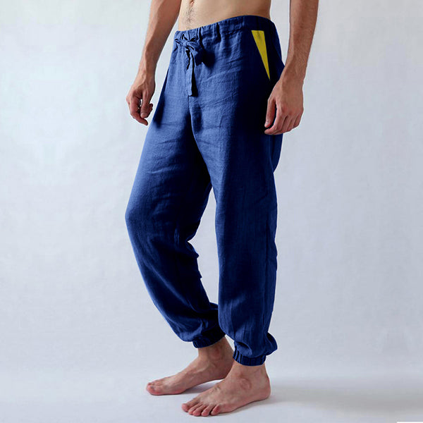 Pantalón de lino natural para hombre