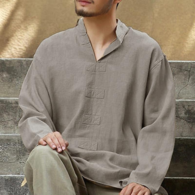 Herren Vintage Loose Umweltfreundliches Super Soft Breathable Linen Shirt