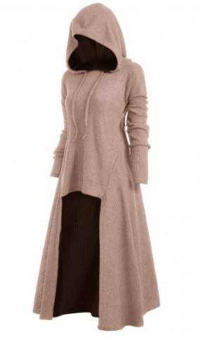 Vestido grande de color liso con capucha