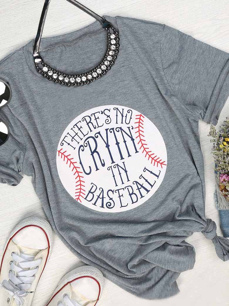 Damen THRER NO CRYIN IN BASEBALL Kurzarm-T-Shirt