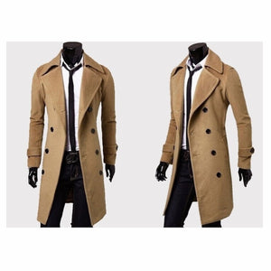 Men's Fashion Winter Long Trench Coat
