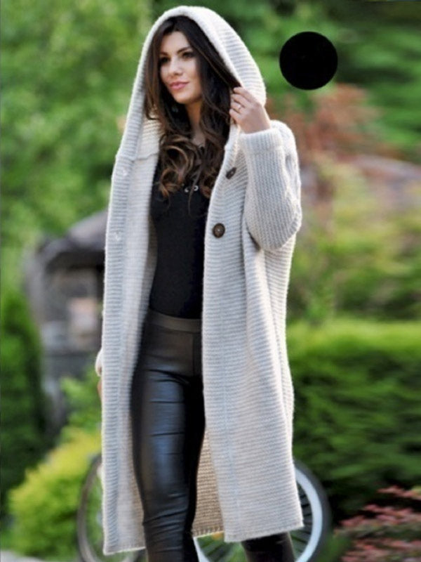 Abrigo largo de lana gruesa para mujer