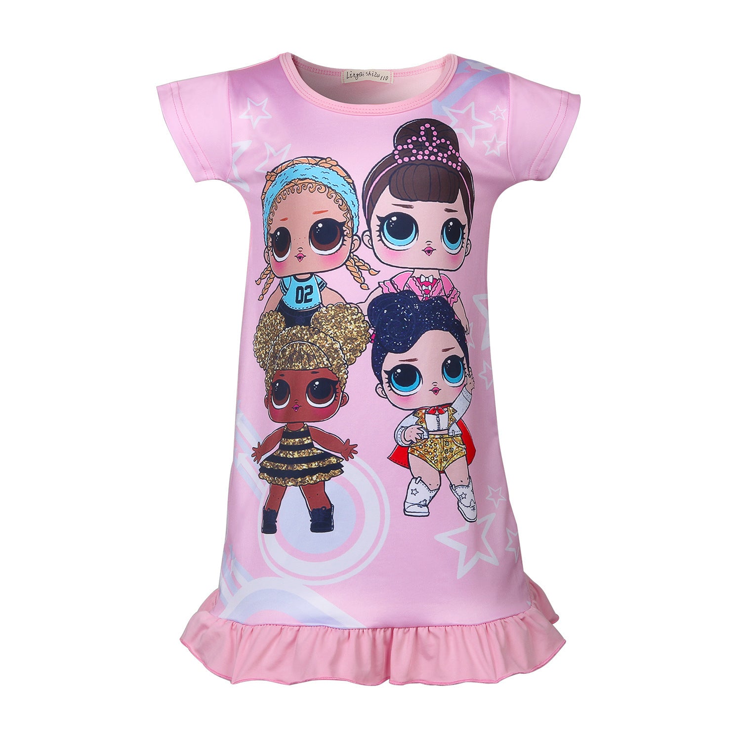 Vestido de princesa de seda de hielo LOL Girls de dibujos animados
