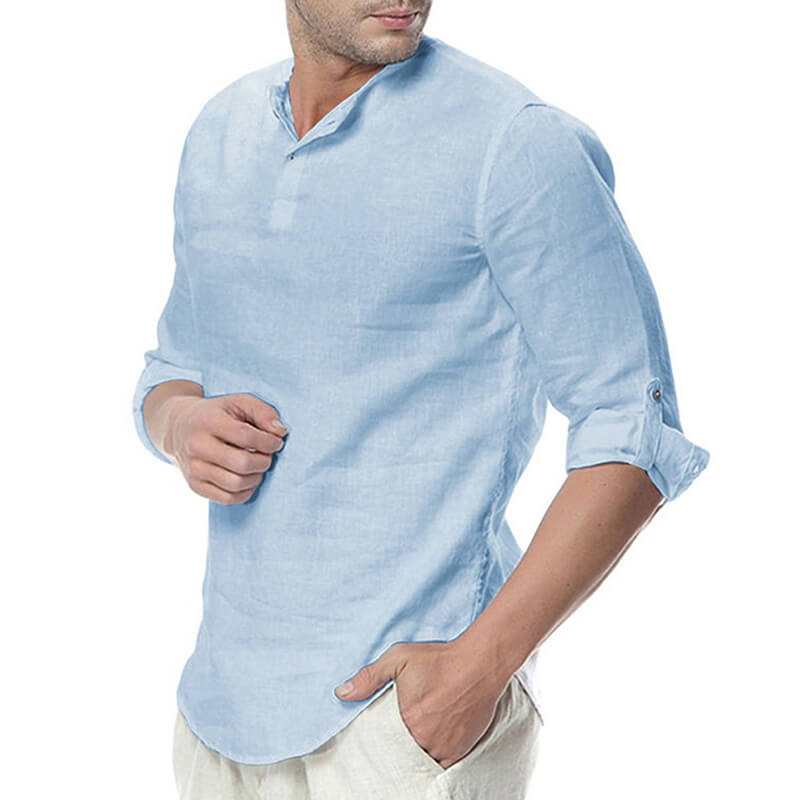 Camisa casual, ligera, refrescante, especialmente suave y de manga larga para hombres.