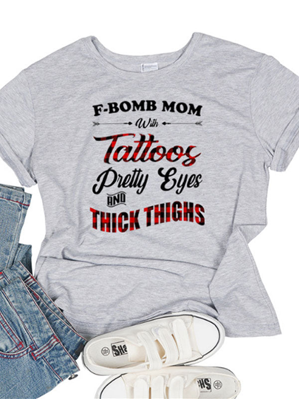 Camiseta de mujer con estampados F-BOMB MOM