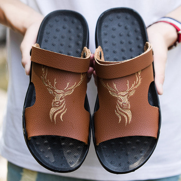 Sandalias y zapatillas casuales retro antideslizantes y resistentes al desgaste para hombres con un fondo suave