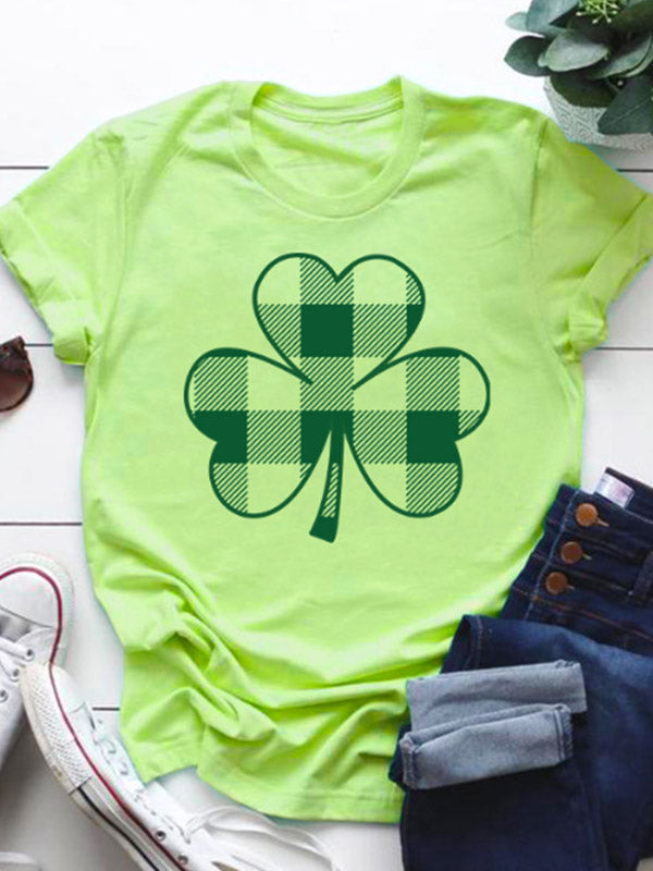 Camiseta de mujer con estampado de trébol