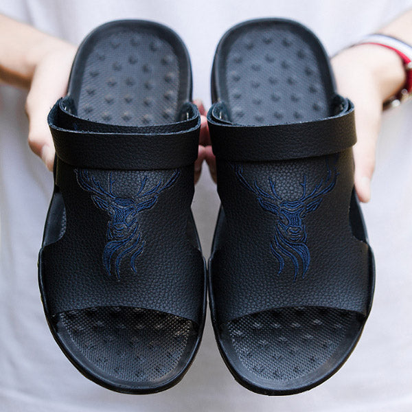 Sandalias y zapatillas casuales retro antideslizantes y resistentes al desgaste para hombres con un fondo suave