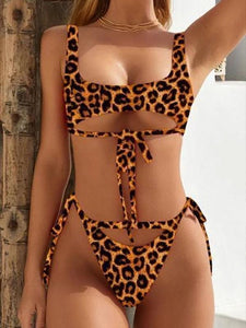 Trajes de baño sexy de encaje de leopardo
