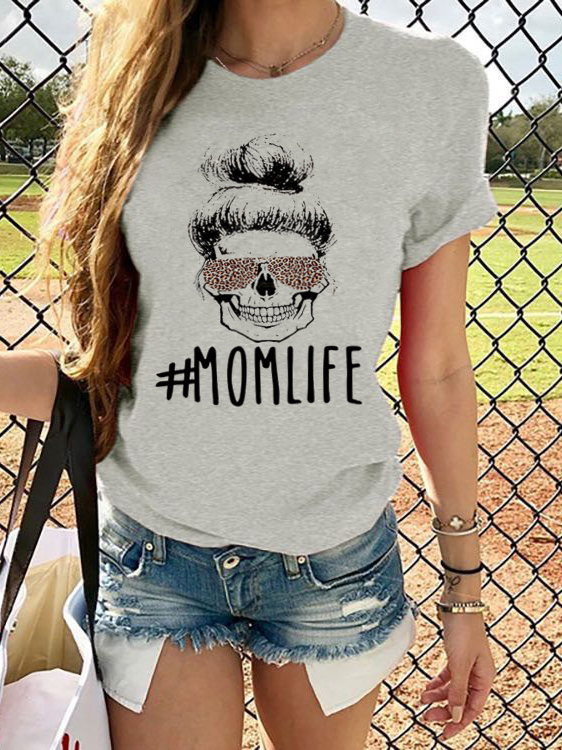 Camiseta de mujer Skull Mom Life