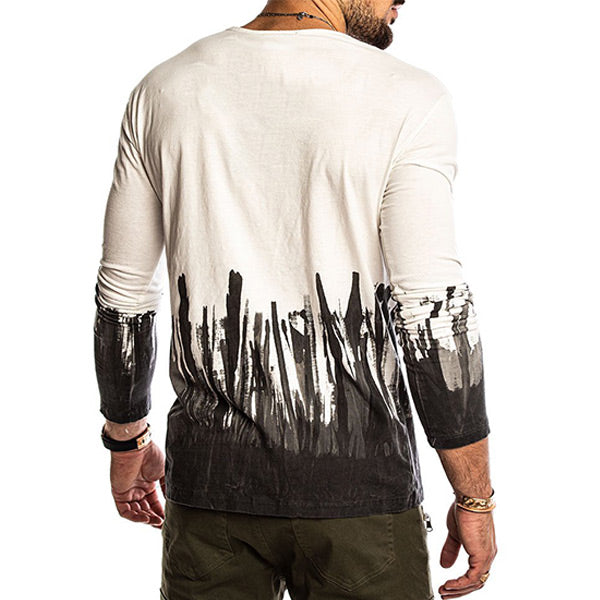 Vyriški marškinėliai ilgomis rankovėmis su medvilniniu atspaudu