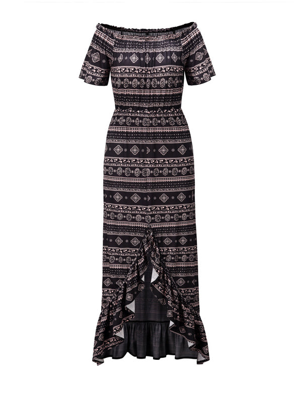 Vestido largo de hombro boho