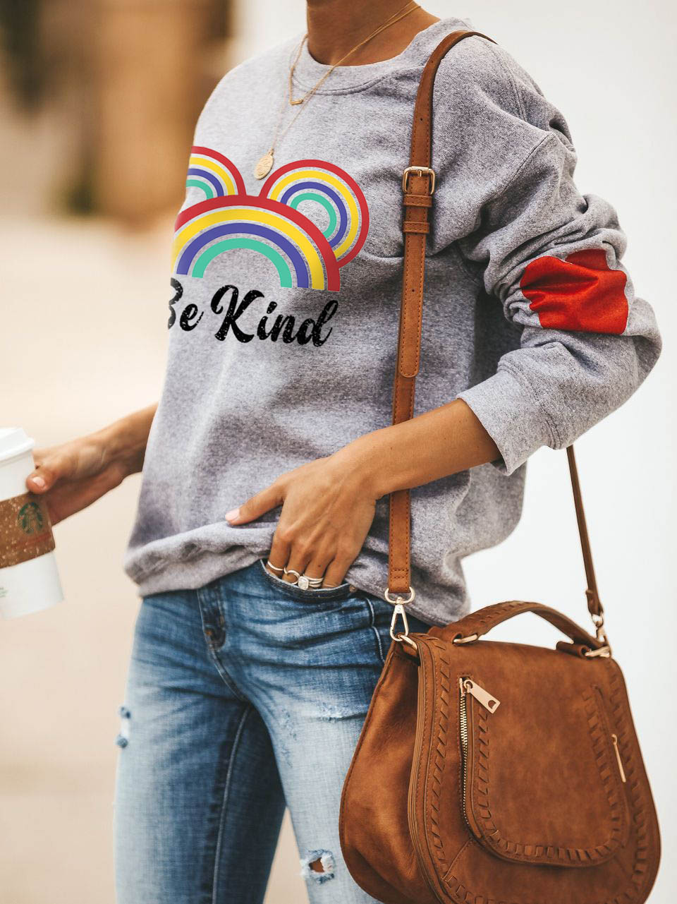 Sei nett Rainbow Love Grey Sweatshirt