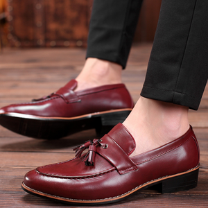 Mocasines de cuero con decoración de borlas para hombre Zapatos de vestir sin cordones
