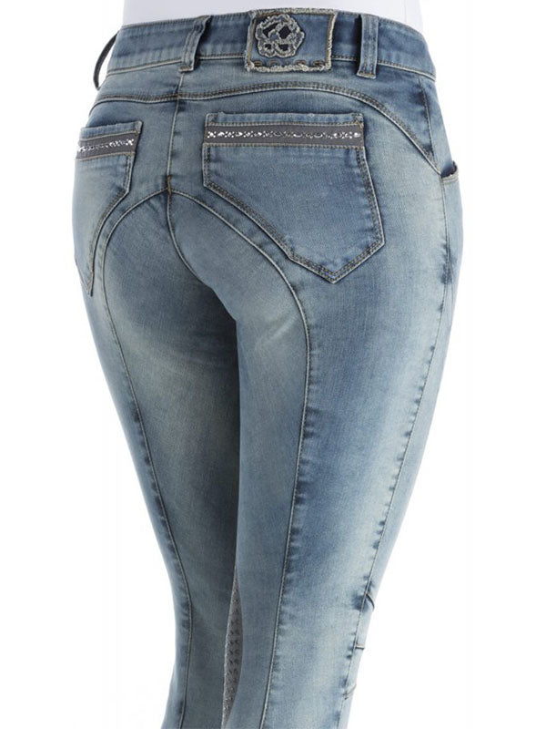 Lässige einfache Jeans-Reithose für Frauen