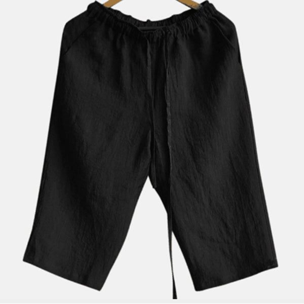 Shorts transpirables sueltos de lino de verano para hombres