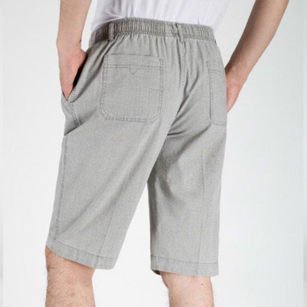 Shorts de lino para hombres con cintura elástica
