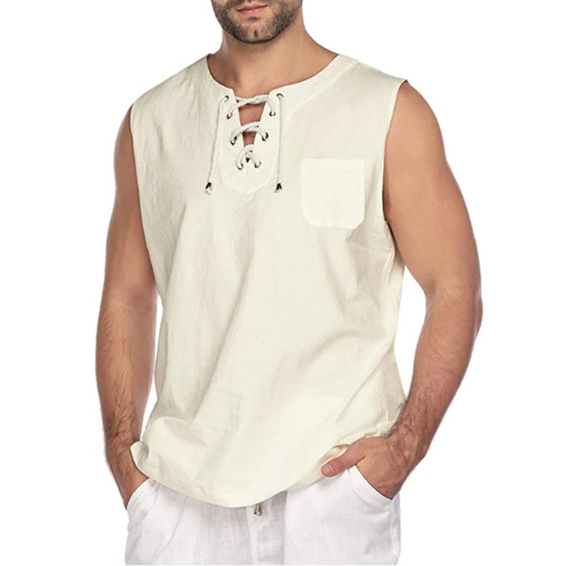 Camisa de algodón con cordones sin cordones