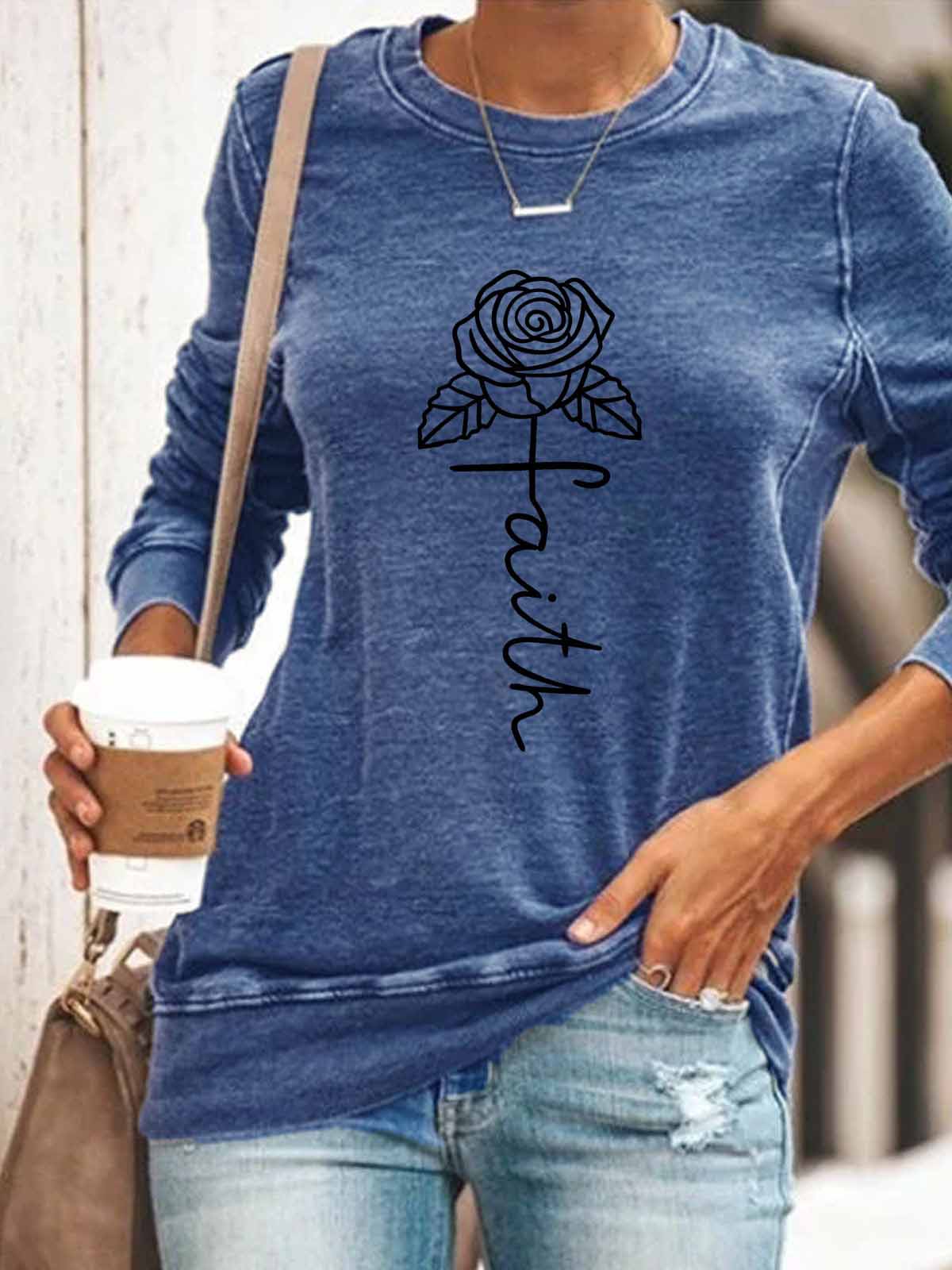 Top estampado rosa fe para mujer