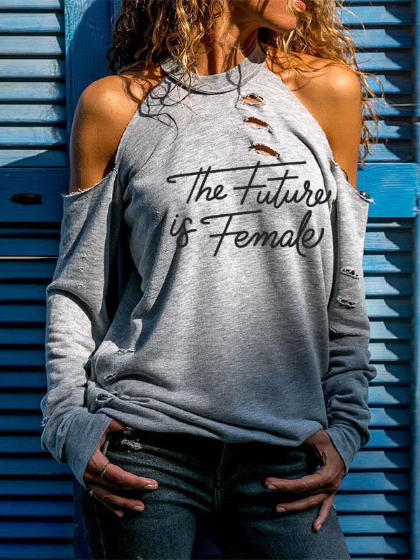 Mujeres El futuro es una mujer libre sin hombros.