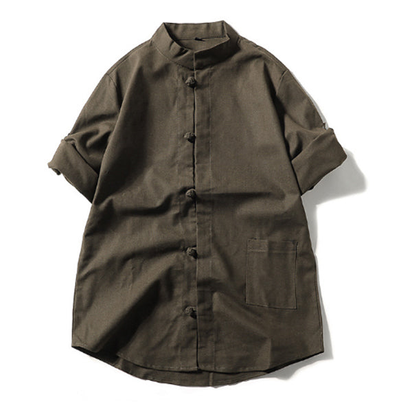 Jersey de lino estilo chino para hombre