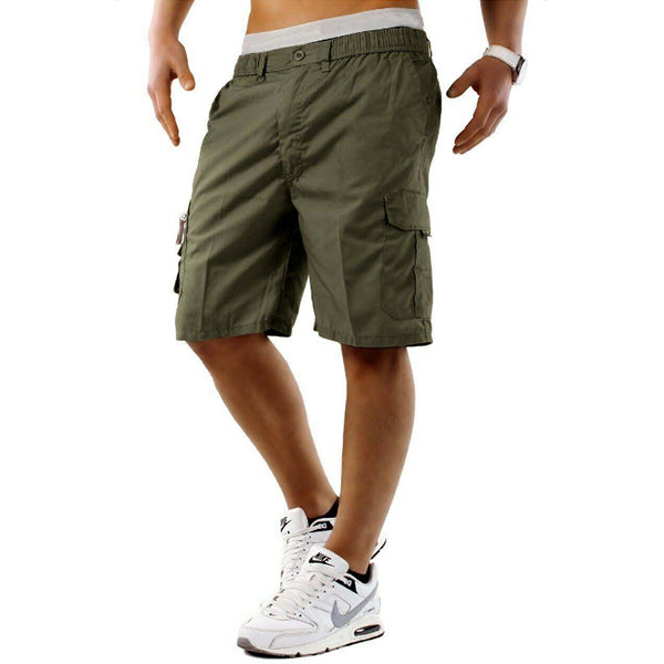 Shorts rectos de exterior con varios bolsillos para hombre