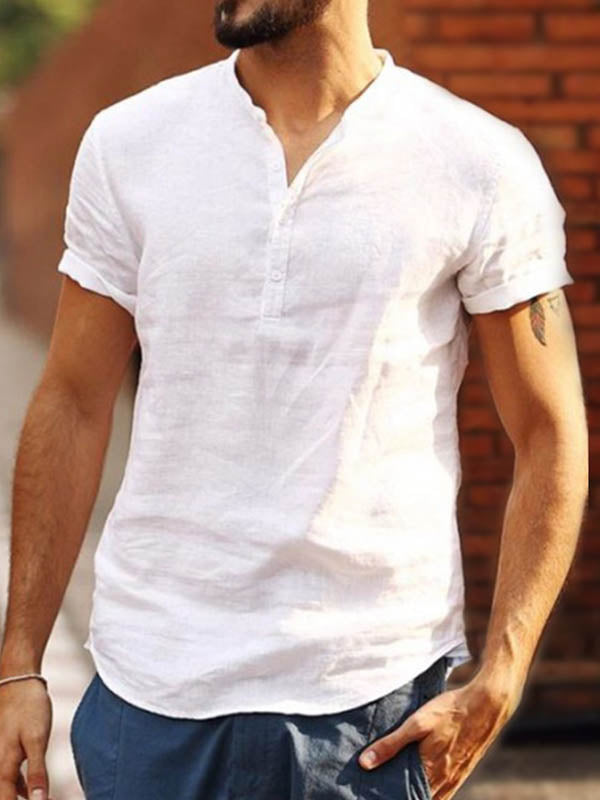 Camisa de manga corta de algodón para hombre