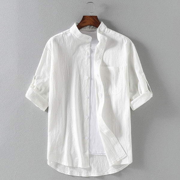 Minkšti, kvėpuojantys vyriški marškiniai iš medvilnės ir lino