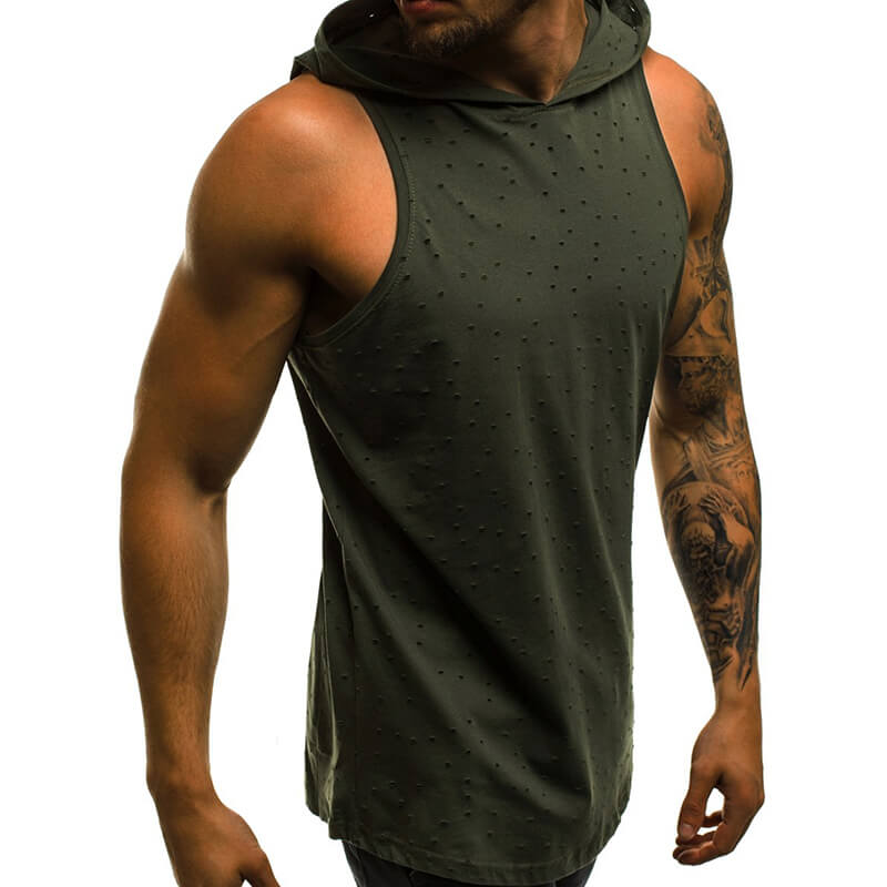 Mezcla de algodón sin mangas, cómoda y casual, para hombres