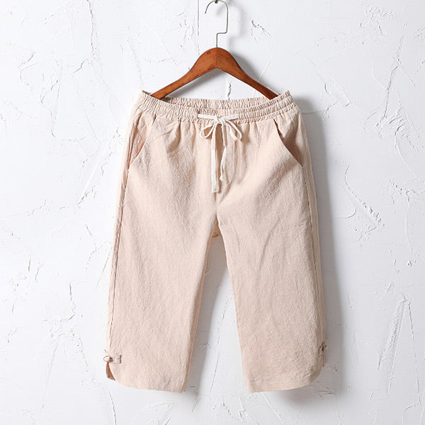 Pantalones casuales de hombre de lino