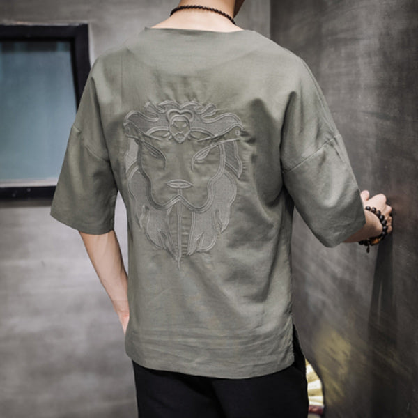 Camisa de lino estilo chino