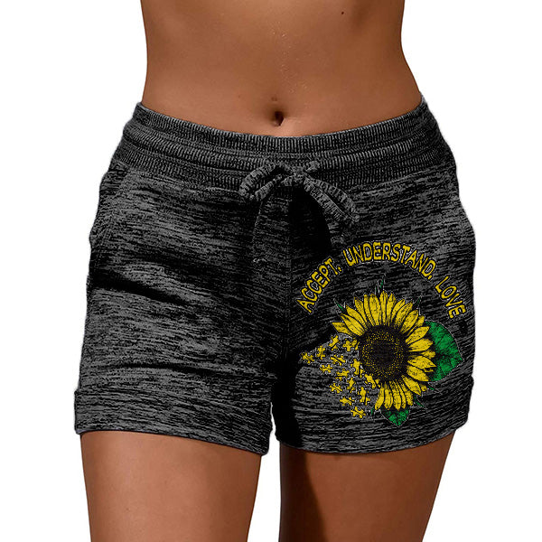 Verschiedene nicht weniger Sunflower Print Shorts
