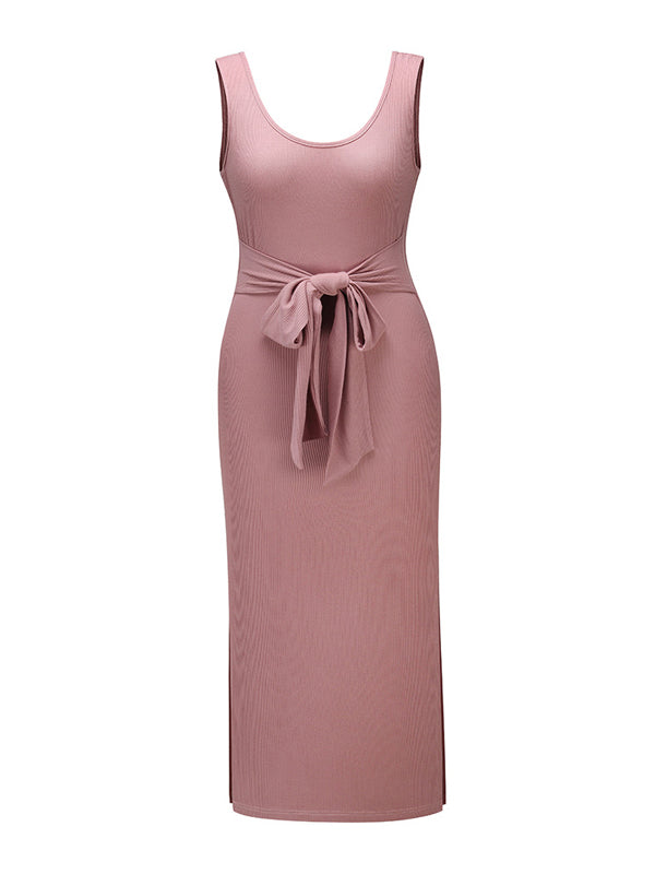 Lässiges Bodycon Split Midikleid