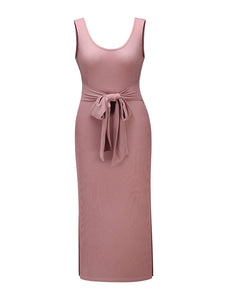 Lässiges Bodycon Split Midikleid