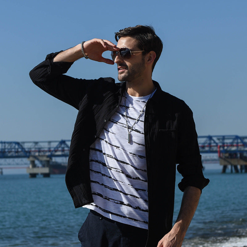 Herren lässiges Leinenhemd