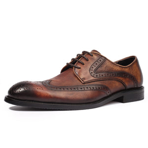 Sactino Brogue zapatos de cuero marrón / negro