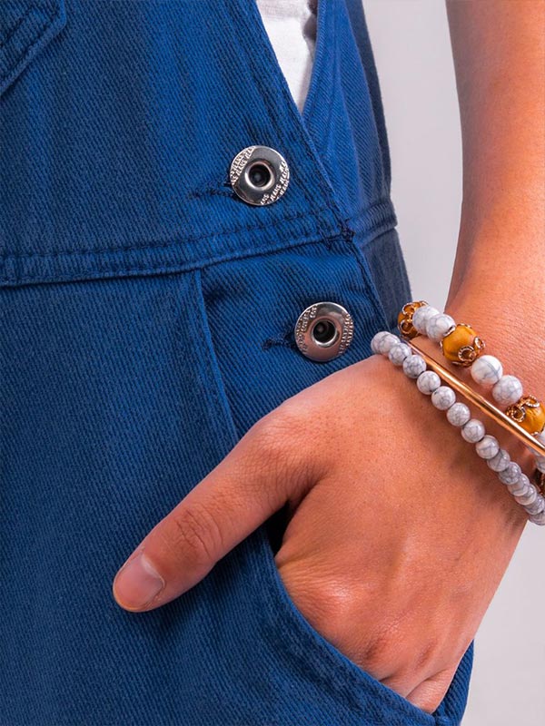 Damen Denim Floral Daisy Print Jumpsuit Lätzchen