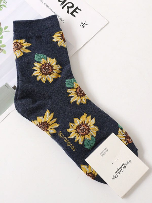 Calcetines de girasol fértil para mujer
