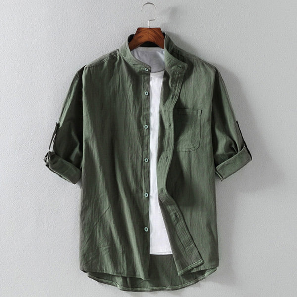 Minkšti, kvėpuojantys vyriški marškiniai iš medvilnės ir lino