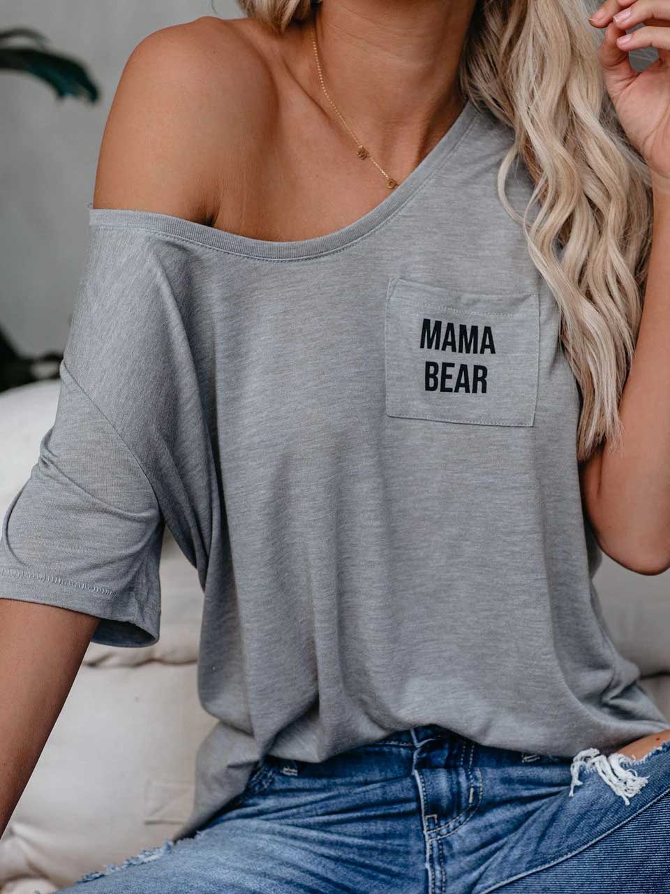 Jersey con estampado de letras Mama Bear para mujer