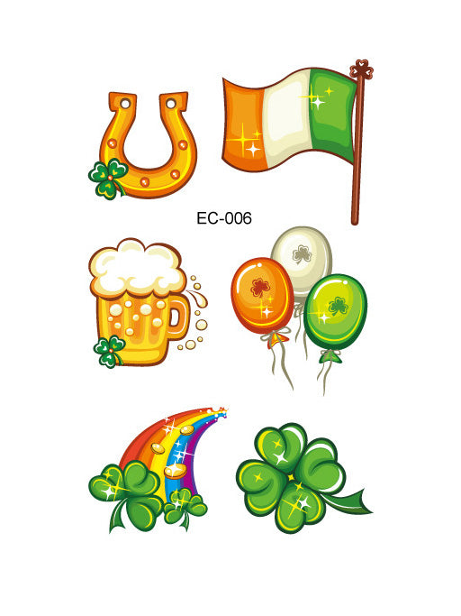 Pegatinas de tatuajes infantiles en la cara para St. Para el día de patricio